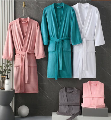 Customized Logo Cotton Terry Bathrobe Comfortable 100% Cotton Hotel Bathrobe