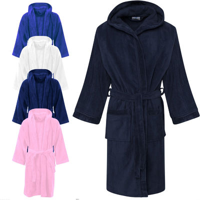 Classical Cotton Terry Bathrobe Breathable With Fleece Fabric Long Sleeve