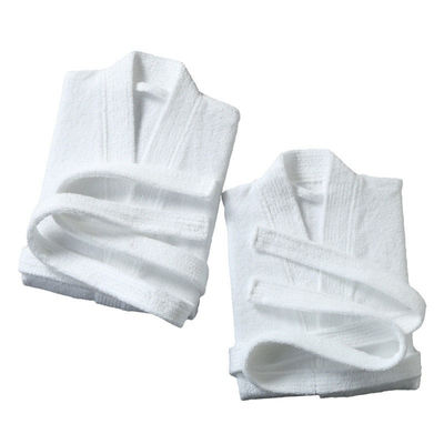 Unisex Cotton Terry Bathrobe Soft With Pure Colour Pattern Durable Stitching Materials