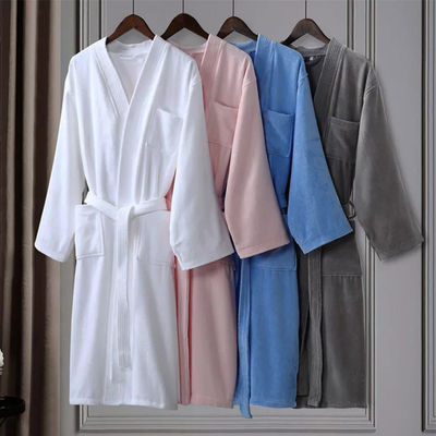 Thermal Cotton Terry Bathrobe Machine Washable Custom For Spring