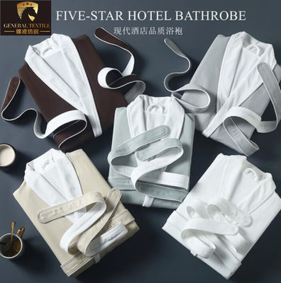 Thermal Cotton Terry Bathrobe Machine Washable Custom For Spring