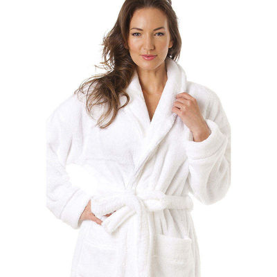 Custom Soft Terry Towelling Dressing Gown 100% Cotton With Solid Pattern
