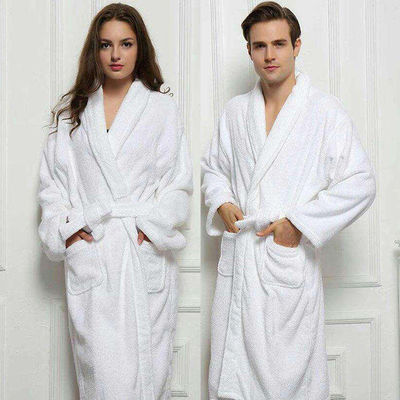Custom Soft Terry Towelling Dressing Gown 100% Cotton With Solid Pattern