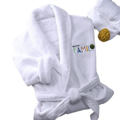Custom Soft Terry Towelling Dressing Gown 100% Cotton With Solid Pattern