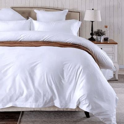 Luxury White Hotel Fitted Sheets Hotel Style Bed Sheets With Woven Technics