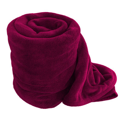 Warm Plain Polyester Fleece Blanket King Size Microfiber Blanket