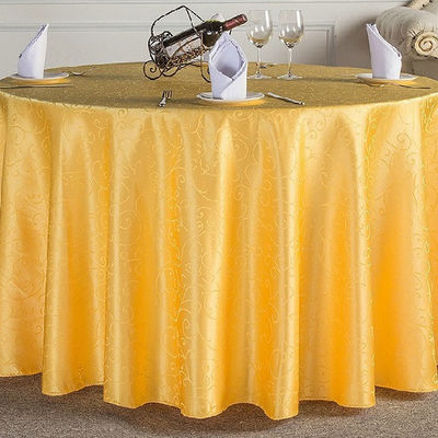 Jacquard Wrinkles Resistant Round Fabric Tablecloths Party Table Cloth
