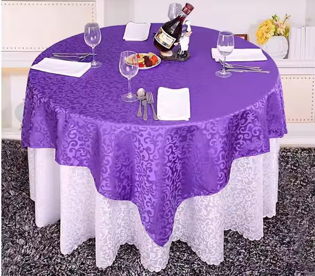 Luxury Soft Round Satin Tablecloths Aesthetic With Jacquard Technics