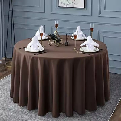 Luxury Soft Round Satin Tablecloths Aesthetic With Jacquard Technics