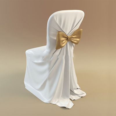 Knot White Stretch Banquet Chair Covers Stain Resistant Customized