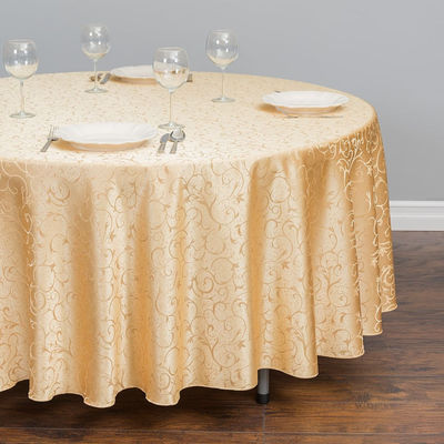 Jacquard Custom Table Covers Round Linen Tablecloths For Indoor