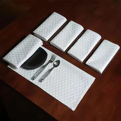 Custom Logo Cloth Dinner Napkin 100% Cotton With Colored Stripes