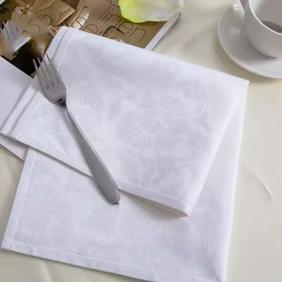 Custom Logo Cloth Dinner Napkin 100% Cotton With Colored Stripes