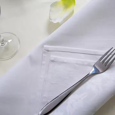 Custom Logo Cloth Dinner Napkin 100% Cotton With Colored Stripes