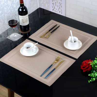 Custom Dinner Table Mat Eco Friendly Woven Non Slip Washable PVC