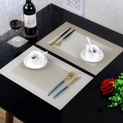 Custom Dinner Table Mat Eco Friendly Woven Non Slip Washable PVC