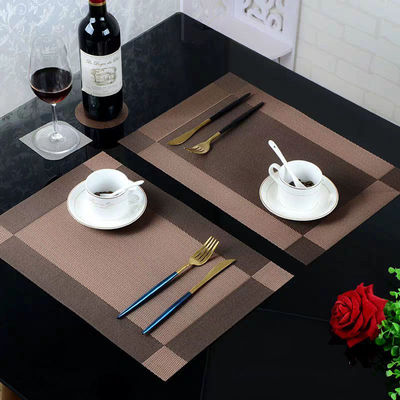 Custom Dinner Table Mat Eco Friendly Woven Non Slip Washable PVC