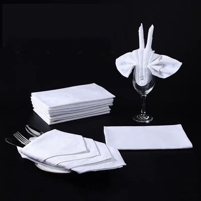 Jacquard Plain Square Solid Color Cloth Table Napkins Personalized Linen Napkins