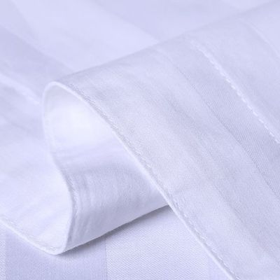 Comfortable Hotel Bedding Linen 3cm Stripe 100% Cotton Bed Sheet Bedding Set
