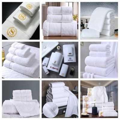 Face White Hotel Towels Long Lasting Functional With Classic Design