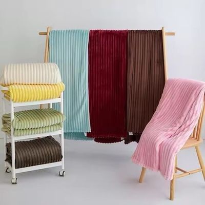 Custom Size Hotel Collection Cotton Blanket 350GSM Solid Color Polar Fleece Blanket