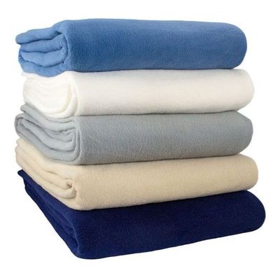 Custom Size Hotel Collection Cotton Blanket 350GSM Solid Color Polar Fleece Blanket