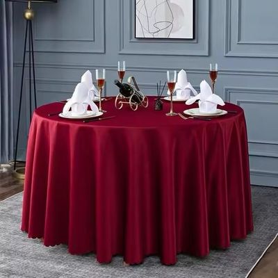 Polyester Hotel Table Cloth Customized With Jacquard Design 70cm Fall