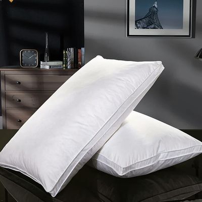Massage Hotel Bed Pillow Rectangle 100% Polyester Filling With Down Proof Cotton