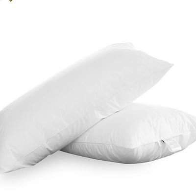 White Hotel Quality Feather Pillows Customized With Woven Technics
