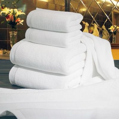 White Durable Luxury Hotel Bath Towels Hotel Sheets And Towels