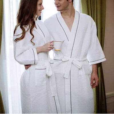 Breathable Terry Towelling Bath Robe Machine Washable For Adults
