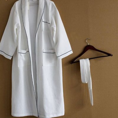 Breathable Terry Towelling Bath Robe Machine Washable For Adults