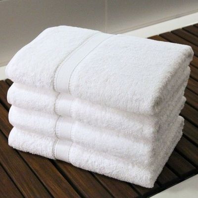 Luxury White Hotel Towels 100% Cotton Washable Plain Bath Towel