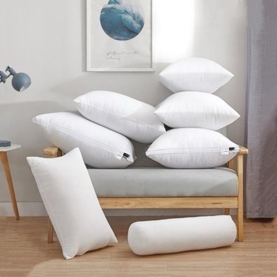 Plain Style Hotel Pillows with Double Needle Stitching and Machine Washable Care Instructions