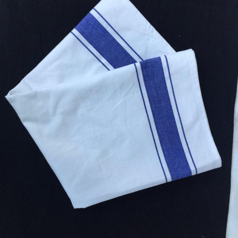 Custom Logo Cloth Dinner Napkin 100% Cotton With Colored Stripes