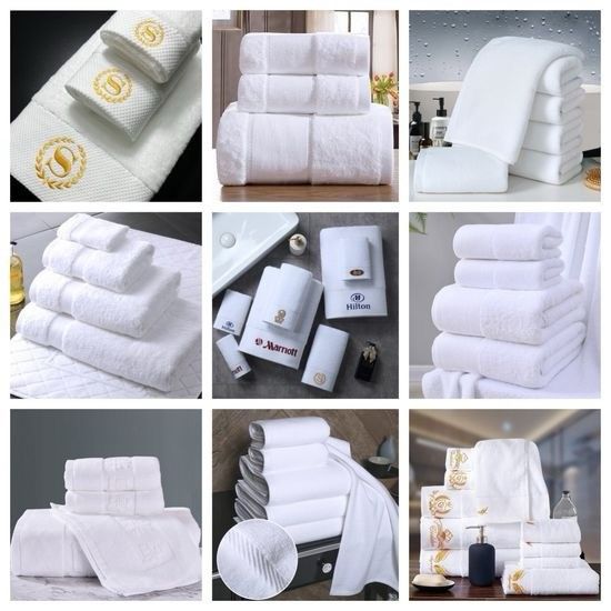 Face White Hotel Towels Long Lasting Functional With Classic Design