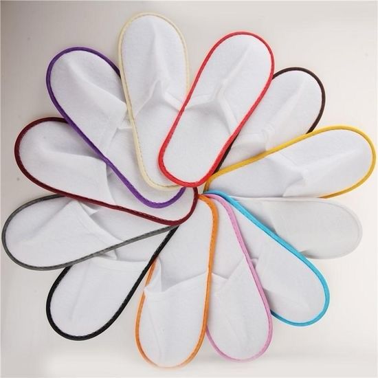 Embroidery Logo Disposable Hotel Slippers Open Toe Style For Indoor Use