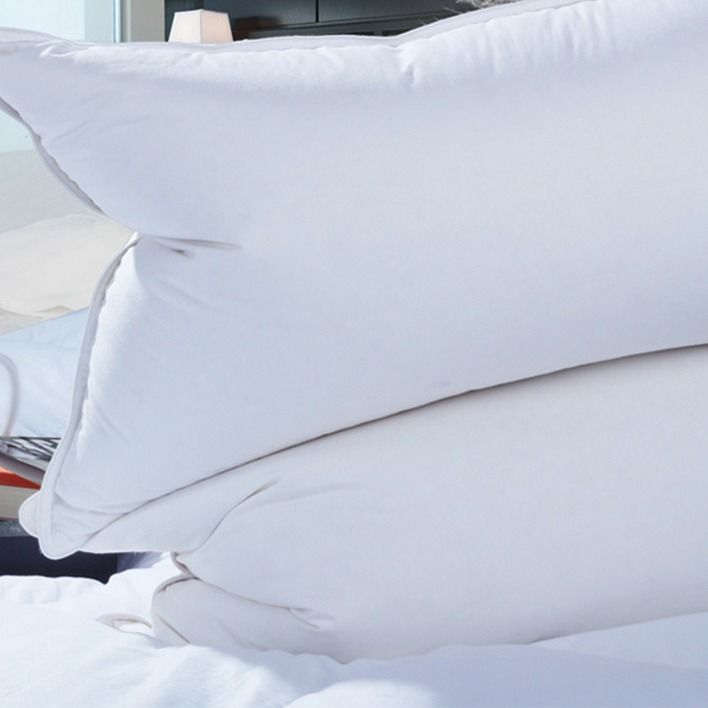 Microfiber Filling Hotel Style Pillows Luxury White Rectangle Shape
